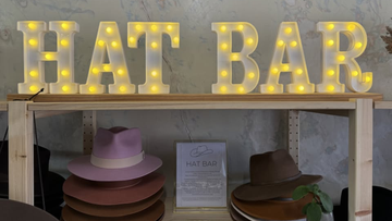 Allevare & Co's hat bar, located in Toodyay, Western Australia.