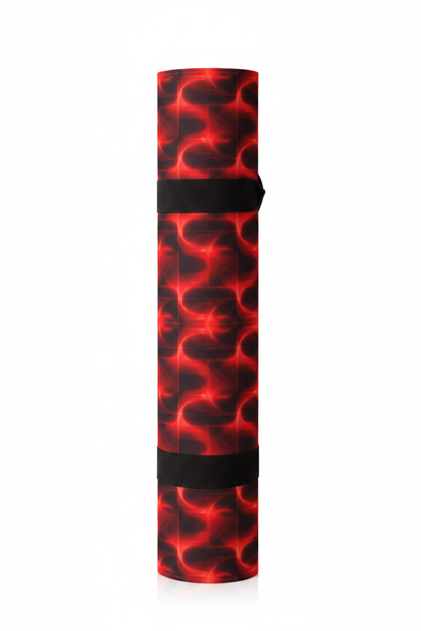 rolled flame inspired yoga mat