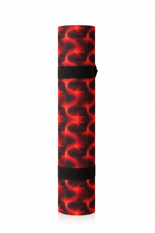 rolled flame inspired yoga mat