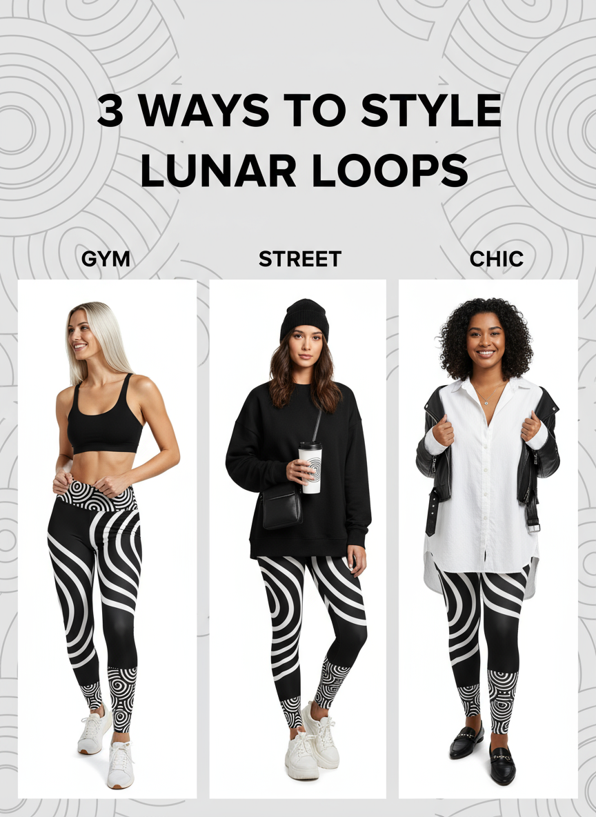 Lunar Loops Yoga Leggings - 3 ways to style guide with models