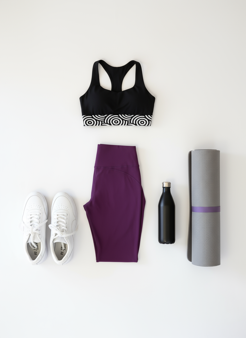 Lunar Loops Longline Sports Bra - Close-up of black and white concentric circle pattern detail