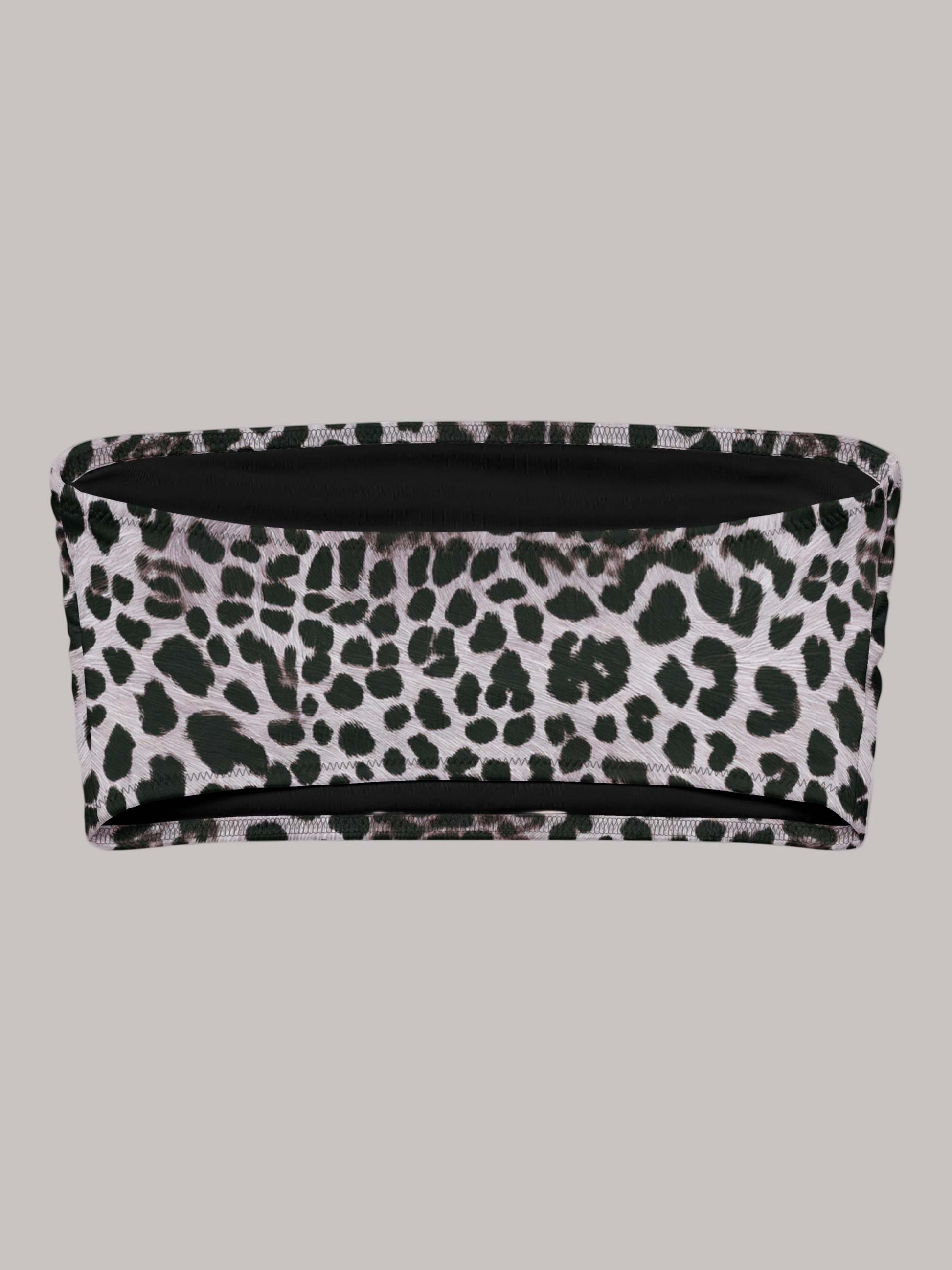 Leopard print tube top on a beige background