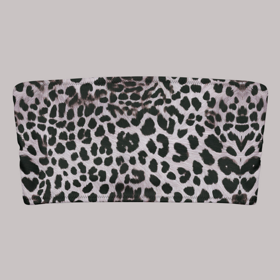 Leopard print tube top on a light gray background