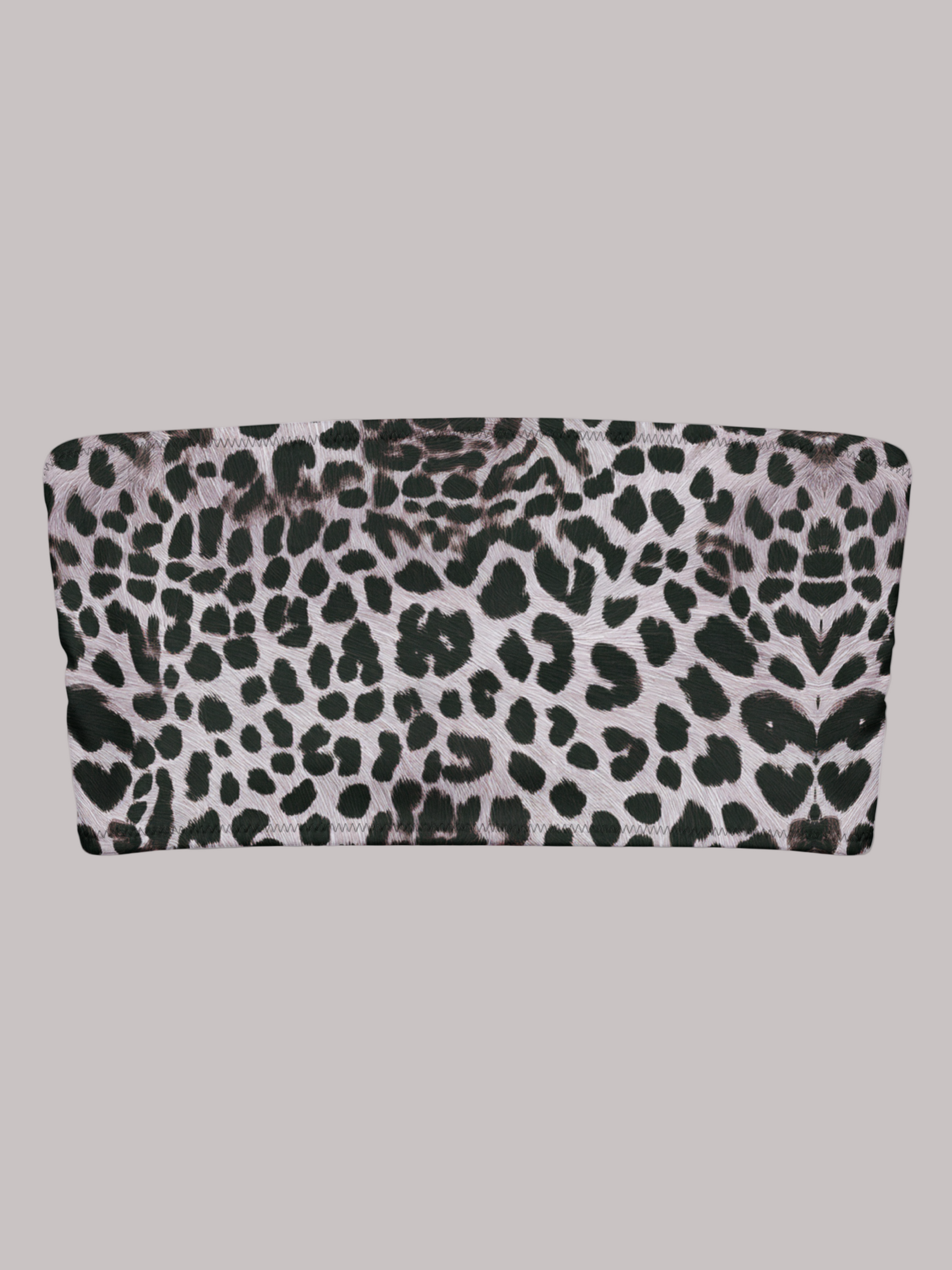 Leopard print tube top on a light gray background