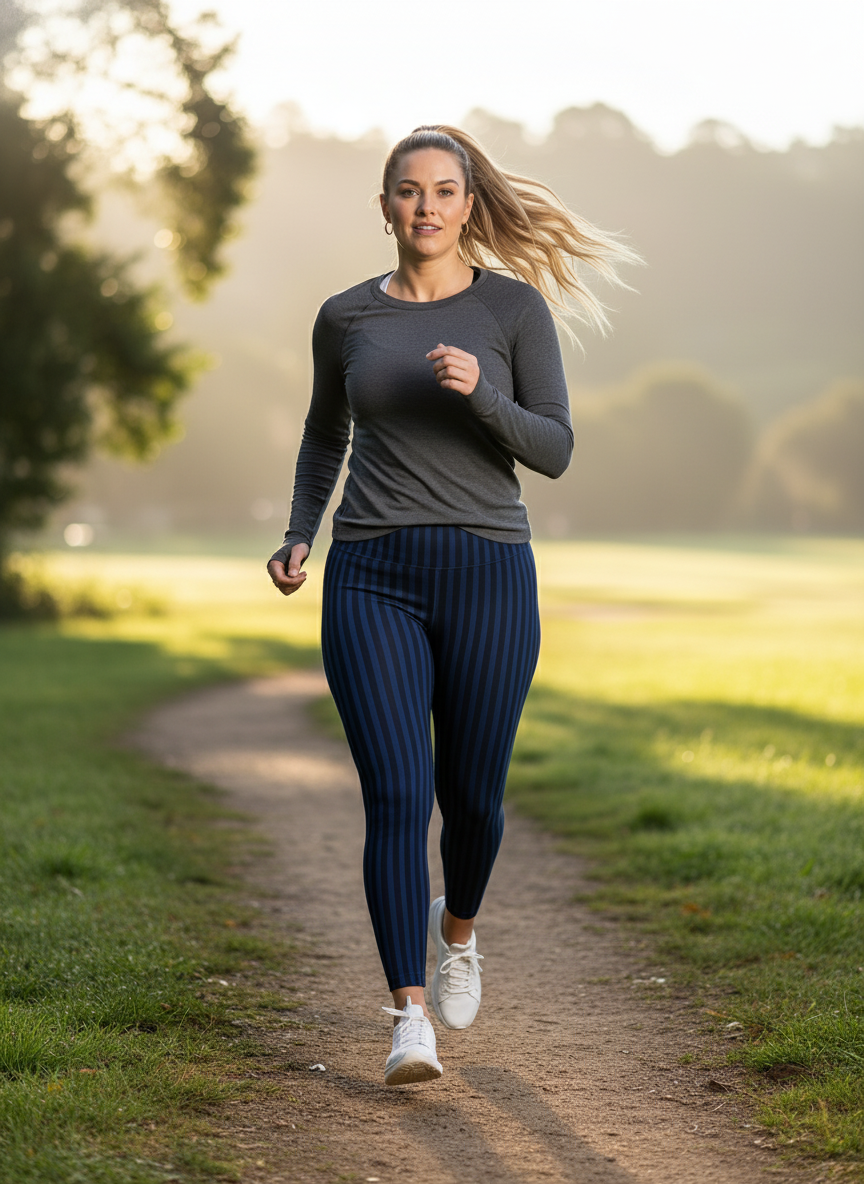 Outdoor workout look with Wednesday Pocket Leggings and performance long-sleeve top
